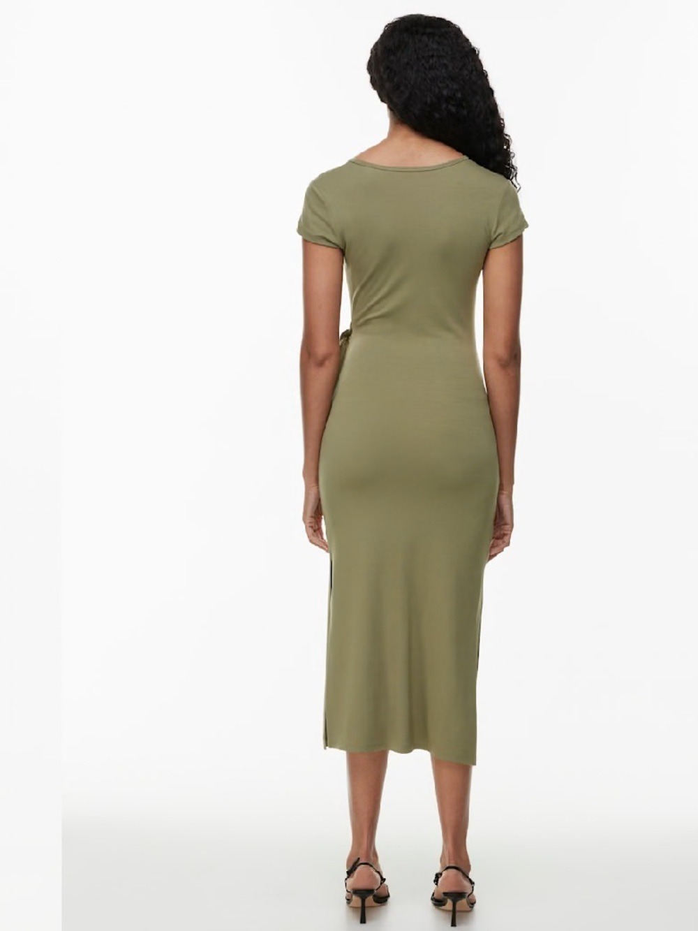 Aritzia Wilfred Olive Green Jersey Resort Maxi Dress Medium - Picture 5 of 14